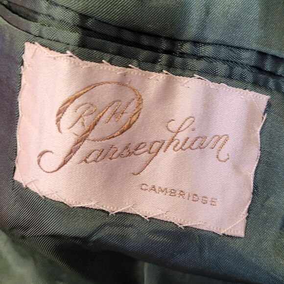 VINTAGE 60s plaid wool dark academia‎ 2 button boyfriend blazer M - Picture 3 of 7